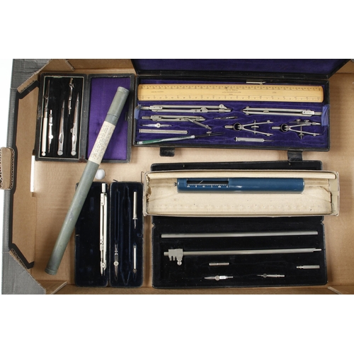 597 - Two part sets of drawing instruments etc G-