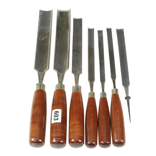 603 - A set of 7 long gouges by JAMES HOWARTH 1/2