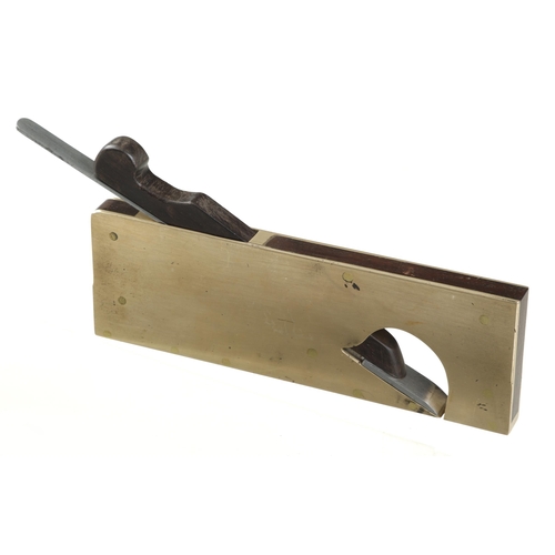 604 - A large brass rebate plane 10