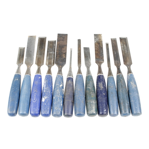 630 - 12 bevel edge chisels with composite handles G