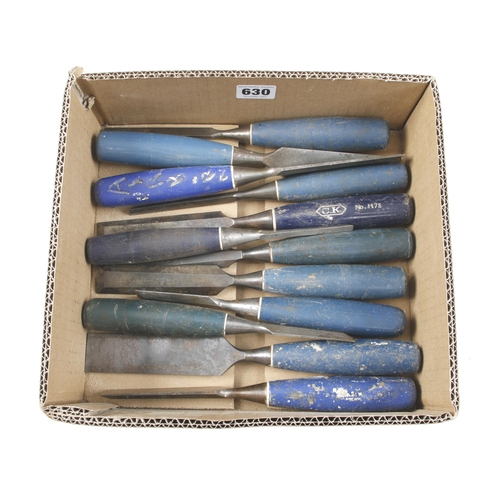 630 - 12 bevel edge chisels with composite handles G