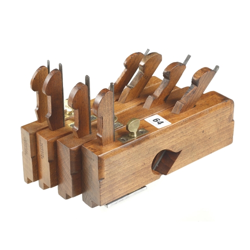 64 - Four dado planes by GRIFFITHS with brass depth stops G+