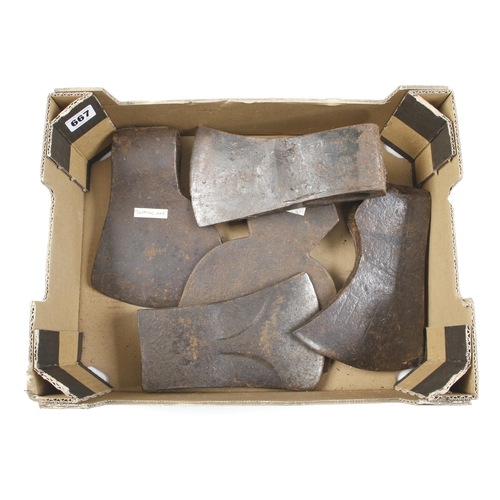 667 - Five axe heads G+