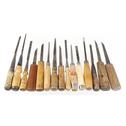 673 - 14 mainly mortice chisels G+