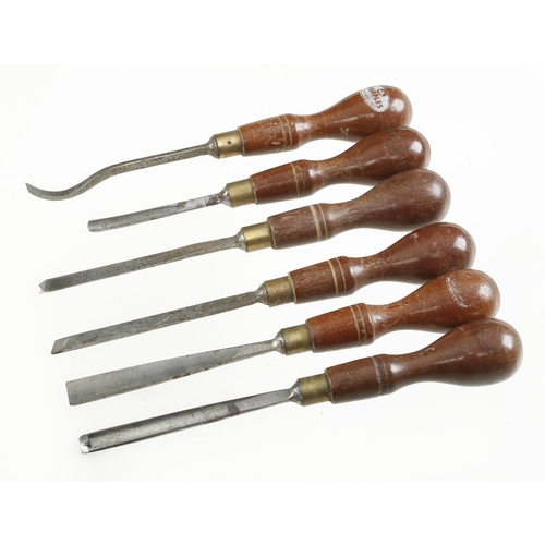 746 - A set of 6 small carving tools by MARPLES G+