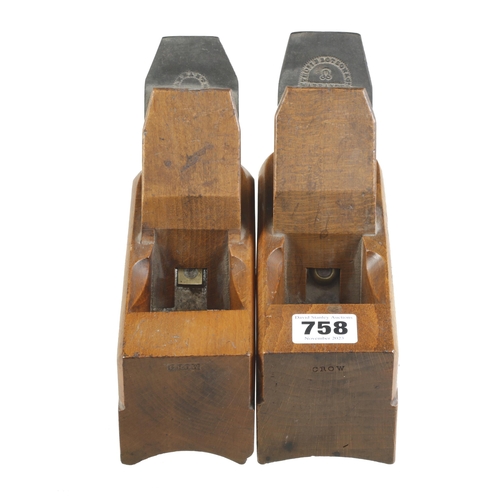 758 - Two concave sole block planes by CROW 7