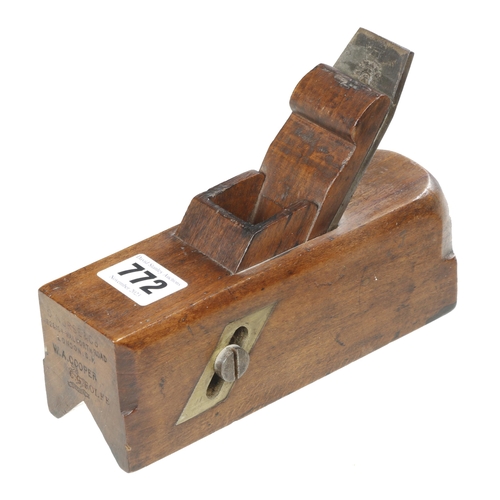 772 - A sliding box chamfer plane by C.NURSE with scrolled wedge G+