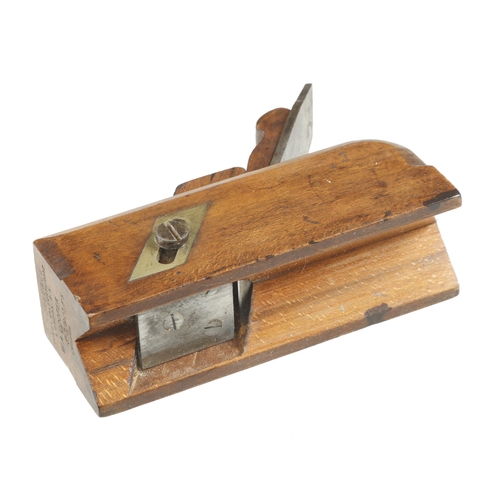 772 - A sliding box chamfer plane by C.NURSE with scrolled wedge G+