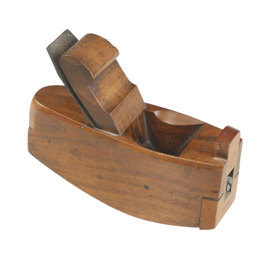 773 - A beech compass plane with boxwood front adjuster by HATHERSICH with scrolled wedge G+