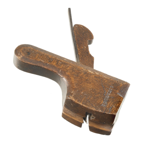 796 - A rare miniature beech tailed compassed moulding plane by GRIFFITHS Norwich 4 1/2