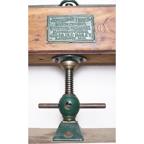 805 - A large, little used bookbinder's press by HAMPSON & BETTRIDGE 32