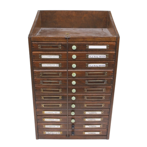 807 - Three chests of compartmented drawers containing numerous brass and metal stamps plus a box of anoth... 