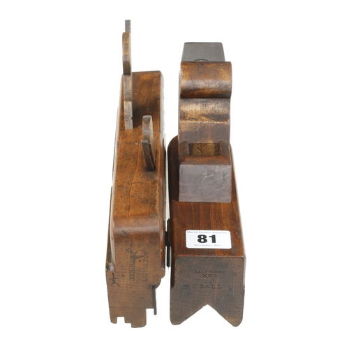 81 - A beech chamfer plane by COX and a combination plane by H.BROWN G+