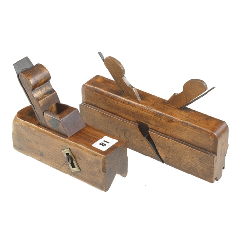 81 - A beech chamfer plane by COX and a combination plane by H.BROWN G+