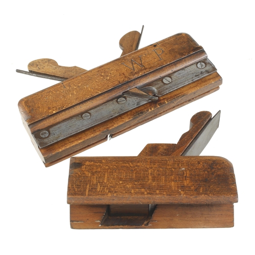 81 - A beech chamfer plane by COX and a combination plane by H.BROWN G+