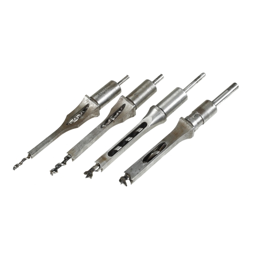 82 - A graduated set of 4 hollow mortice chisels G+