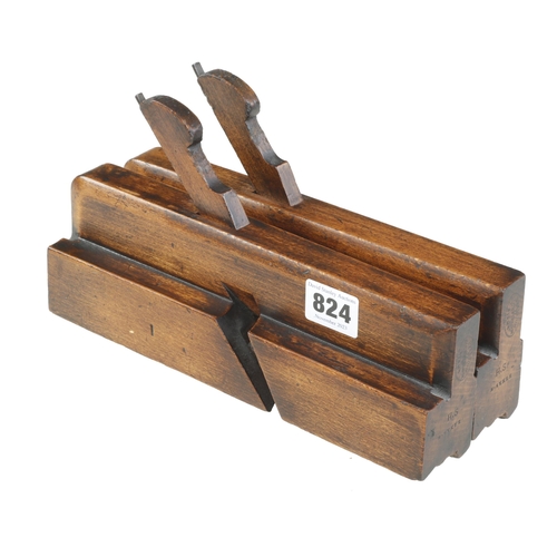 824 - A pair of 9/16 ogee sash moulding planes by PRESTON G+