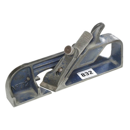 832 - A RECORD No 712 skew mouth rebate plane G+