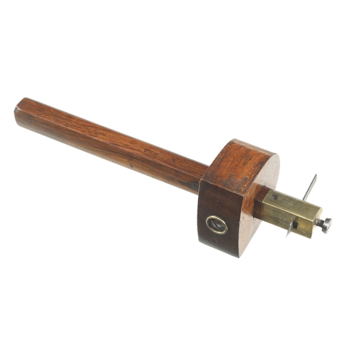 871 - A little used figured rosewood and brass slitting gauge by DAVID FLATHER F