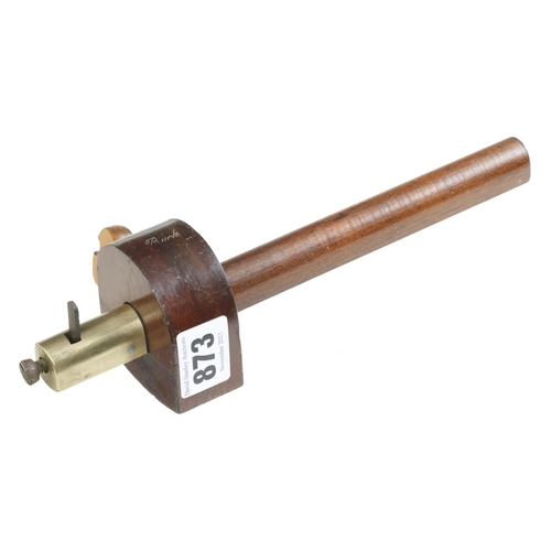 873 - A very little used mahogany and brass slitting gauge by BUCK F