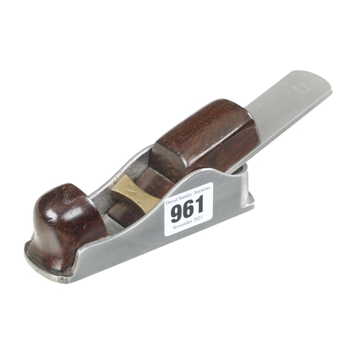 961 - An iron NORRIS No 32 thumb plane with rosewood infill and wedge and 1 1/2