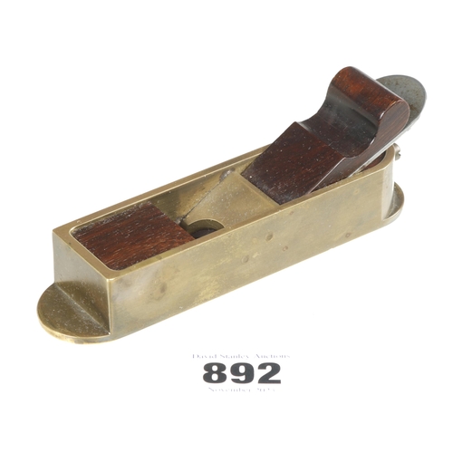 892 - An attractive miniature brass mitre plane 5