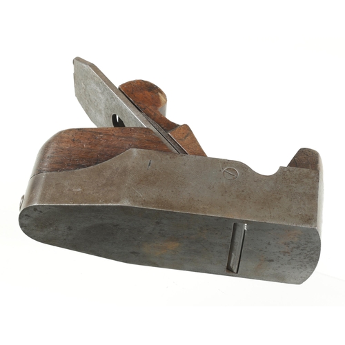 893 - An iron smoother by H.SLATER London with rosewood infill and scrolled wedge G+