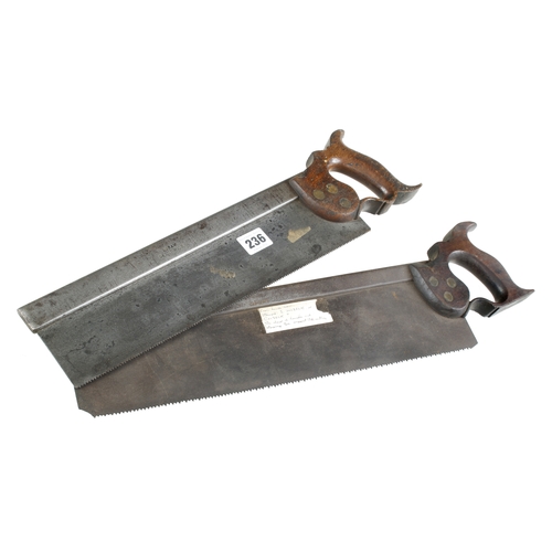 236 - Two early s/b tenon saws by STRAW and COLBECK G