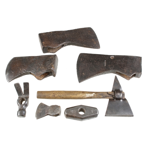 260 - Three axe heads and 3 hammer heads G+