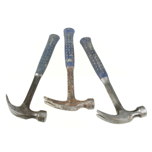 34 - Three ESTWING claw hammers G