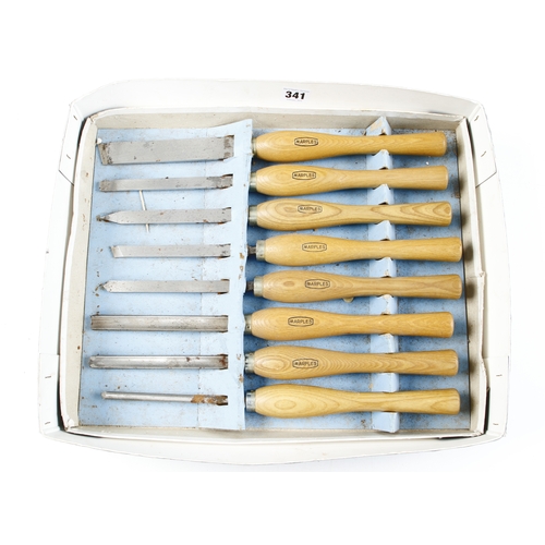 341 - A set of 8 turning tools by MARPLES G+