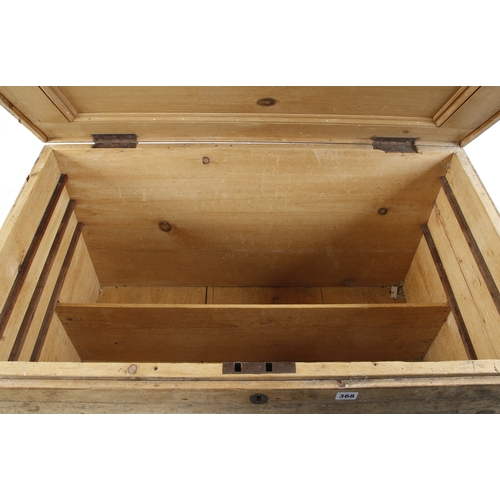 368 - A large stripped pine tool chest 39