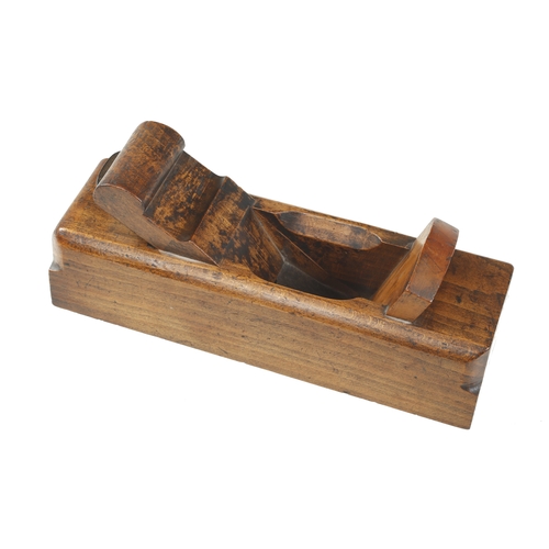 802 - An unusual beech mitre plane by J.CLARKE Liverpool with boxwood mouth adjuster and scrolled wedge G+