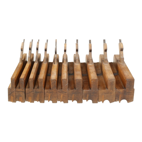 810 - A set of 10 little used bead planes by FAIRCLOUGH, one with good replacement wedge G++