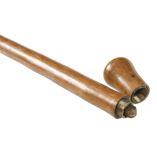 869 - A nice quality, little used walking stick horse measure with boxwood and brass internals F