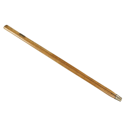 870 - A birch and brass military pacing stick with 7 settings G++