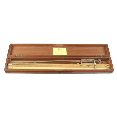 873 - A boxwood computing scale by STANLEY London c/w 10 slender slides with To Compute with Lines on Pape... 