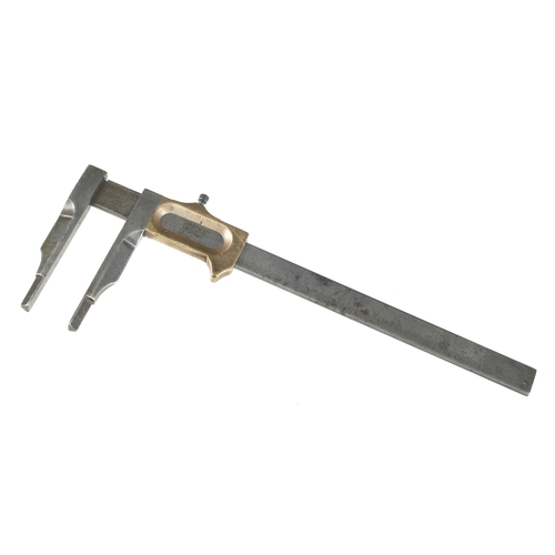 879 - An early, nice quality 20cm French caliper gauge by AURIOL Paris with decorative brass slide G+