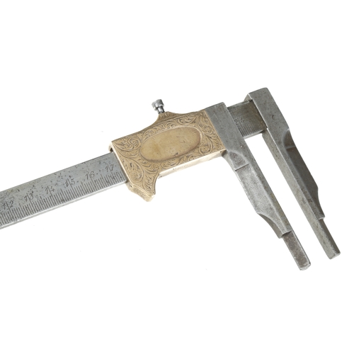 879 - An early, nice quality 20cm French caliper gauge by AURIOL Paris with decorative brass slide G+