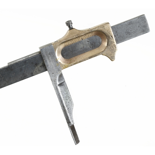 879 - An early, nice quality 20cm French caliper gauge by AURIOL Paris with decorative brass slide G+