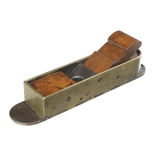 891 - An early Gabriel style brass mitre plane with d/t steel sole 10