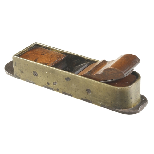 891 - An early Gabriel style brass mitre plane with d/t steel sole 10