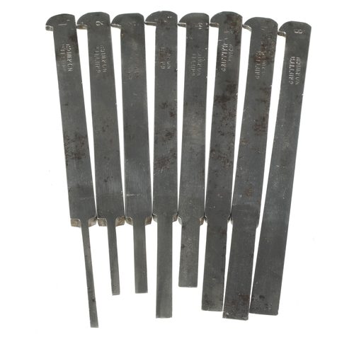 917 - A set of 8 plough irons by GRIFFITHS G