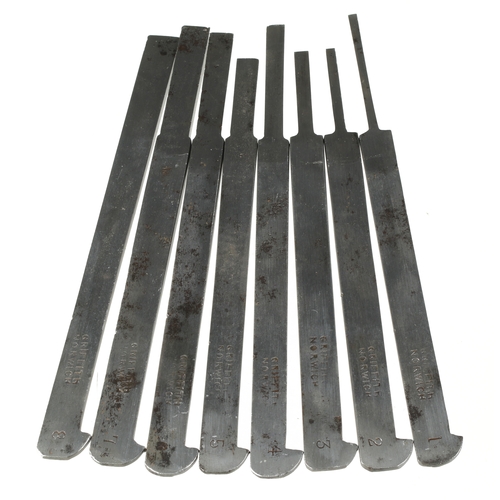 917 - A set of 8 plough irons by GRIFFITHS G