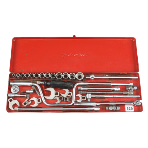 529 - SNAP-ON socket and wrench attachments in Snap-on tin G