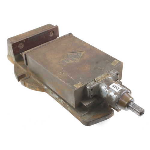 563 - An engineer's heavy machine vice by SANDERS marked Hylo speed vice with 8