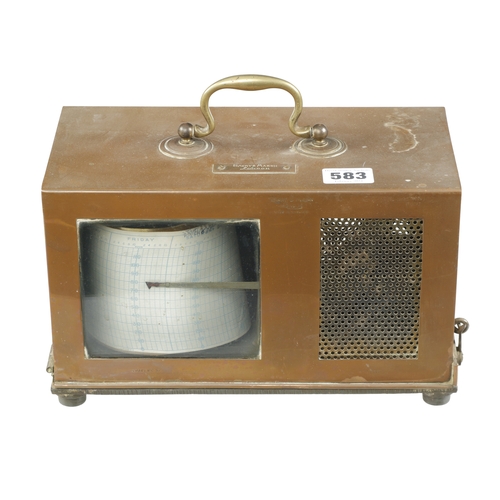 583 - A brass cased thermograph by SHORT & MASON G