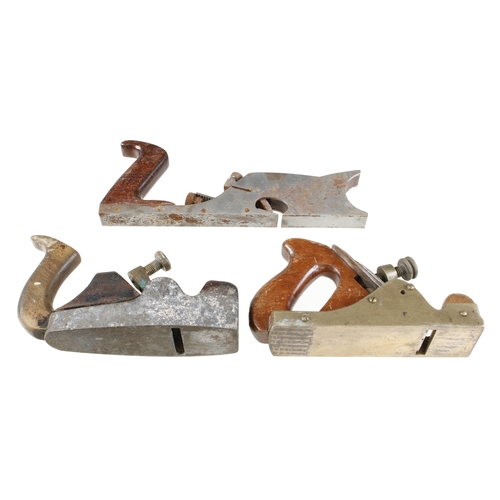 587 - A SPIERS smoother and a craftsman made rebate plane for restoration G-