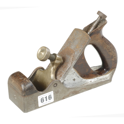 616 - A late model NORRIS adjustable parallel smoother with replaced brass lever, 20% Norris iron remains ... 