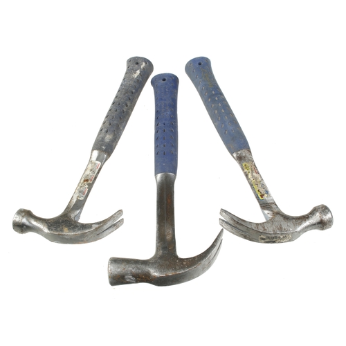 620 - Three ESTWING claw hammers G